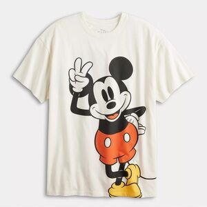 NWT Mickey Mouse T-shirt Double sided Top XL Tee Oversized Disney White Shirt